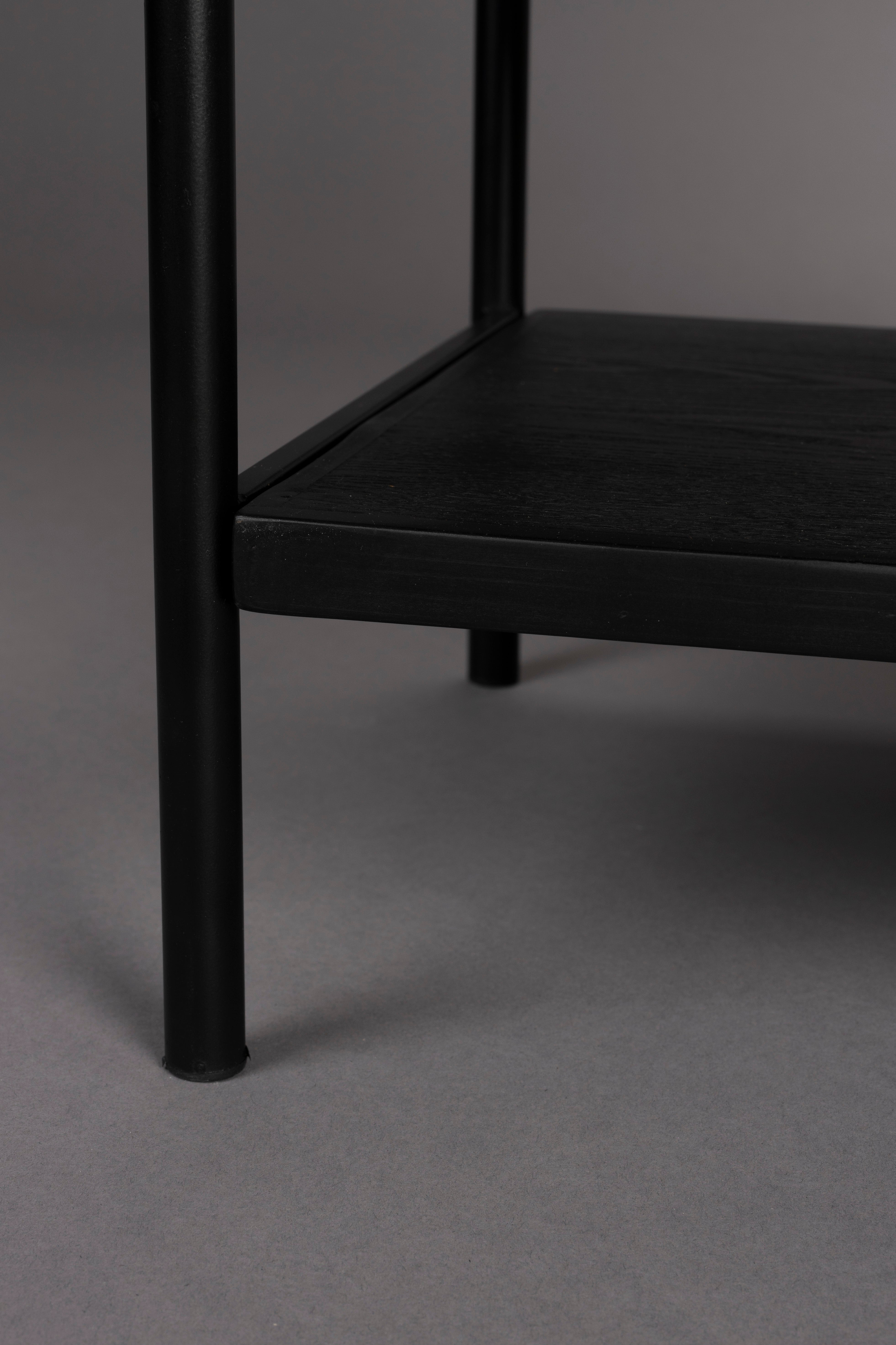 Dutchbone Yasu Black Chinese Fir Wood & Rattan Bedside Table
